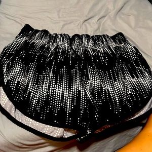 Black and white shorts